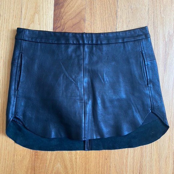 Mini black leather Mason Skirt sz 6 - Picture 1 of 3